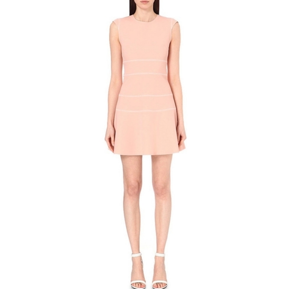 SANDRO Remind Rose Cindre Pink Tiered Fit And Flare Baby Pink Short Dress - Picture 2 of 11